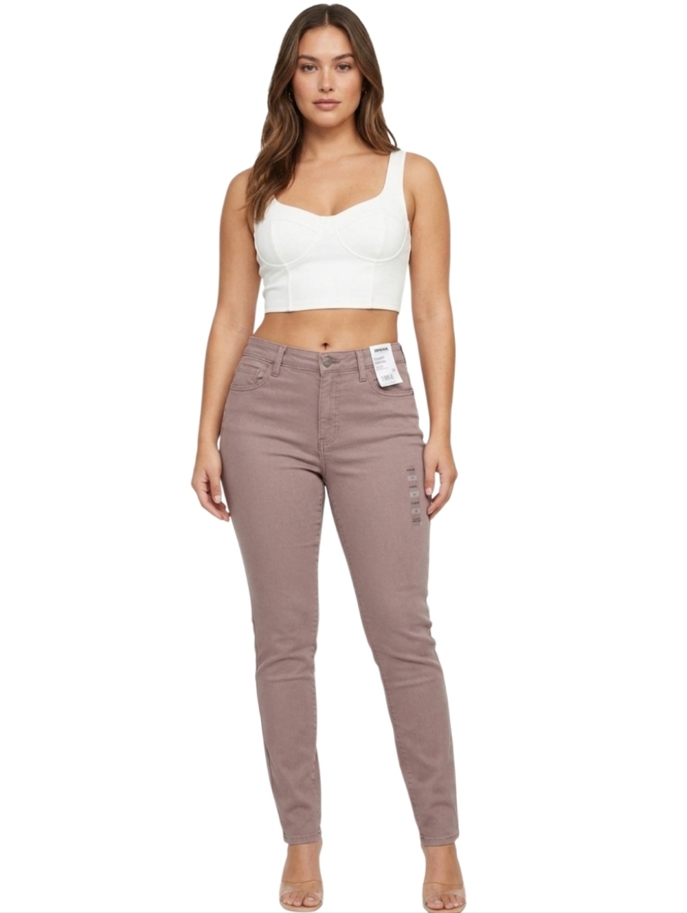 Sonoma Curvy Skinny Jeans High Waist Rise Slim Leg Vintage Chocolate Colored